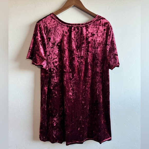 Spring and Mercer - Brushed Red Velvet Shirt - Picture 7 of 7